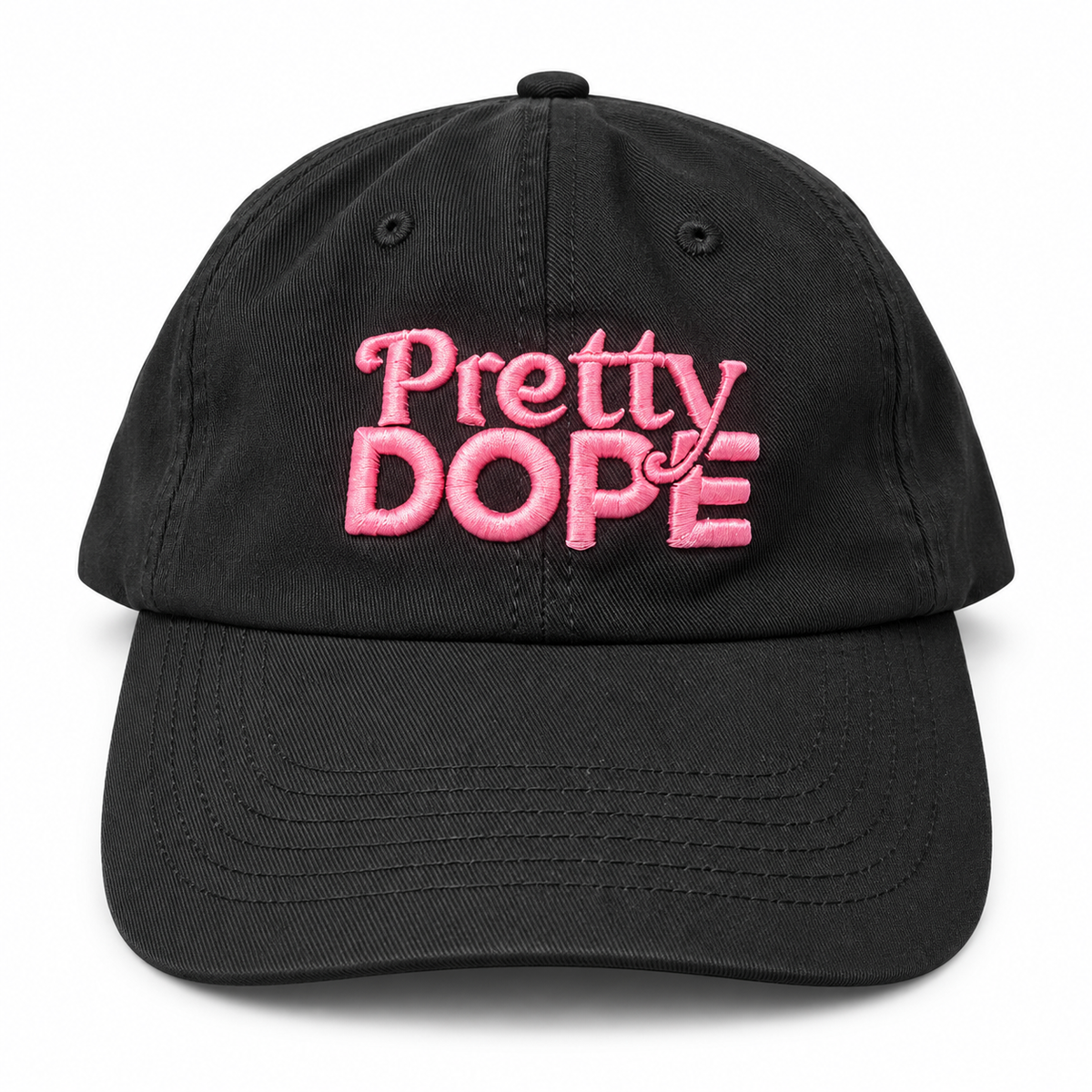 Pretty Dope Embroidered Cap — Black