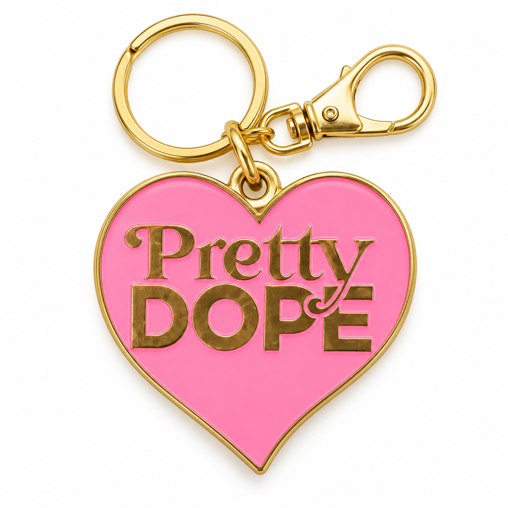 Pretty Dope Pink Heart Keychain