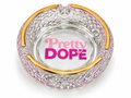 Pretty Dope Gold-Rimmed Glass Ashtray